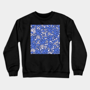 Modern abstract Matisse inspired design in beautiful electric cobalt blue on an off white background Crewneck Sweatshirt